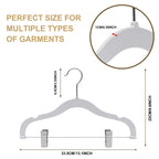 Quality Kids Children Plastic Non Velvet Non-Flocked Thin Compact Skirt Pant Coat Hangers With Metal Clips For Skirts Pants Blou