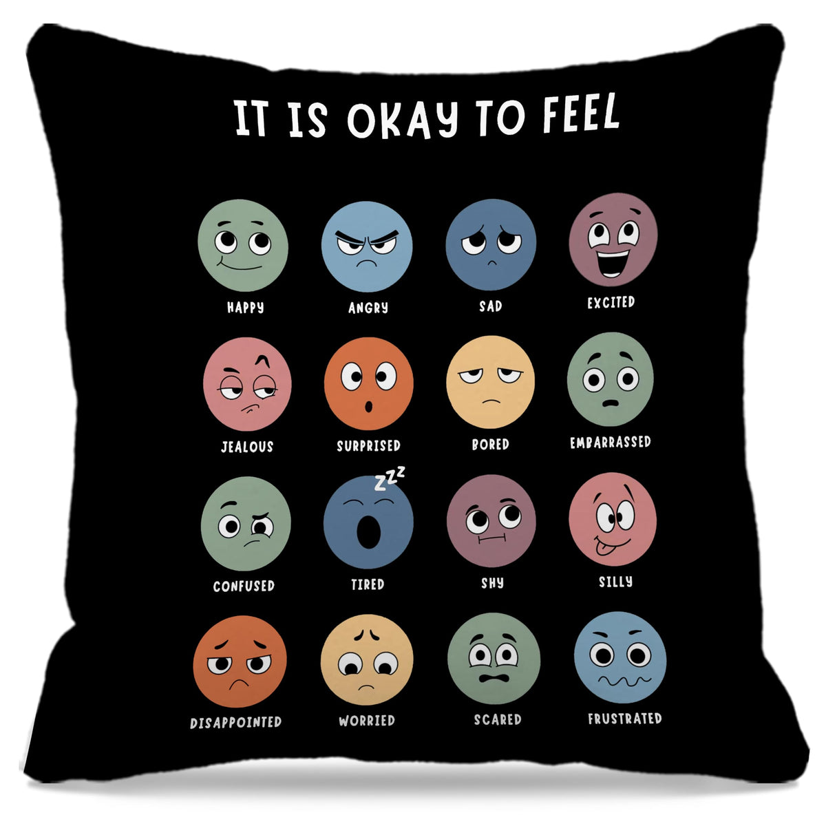 Nogrit Counseling Office Must Haves Black Pillow Cover, Calming Corner, Mental Health Pillowcase Decor For Home Kids,Mental Heal