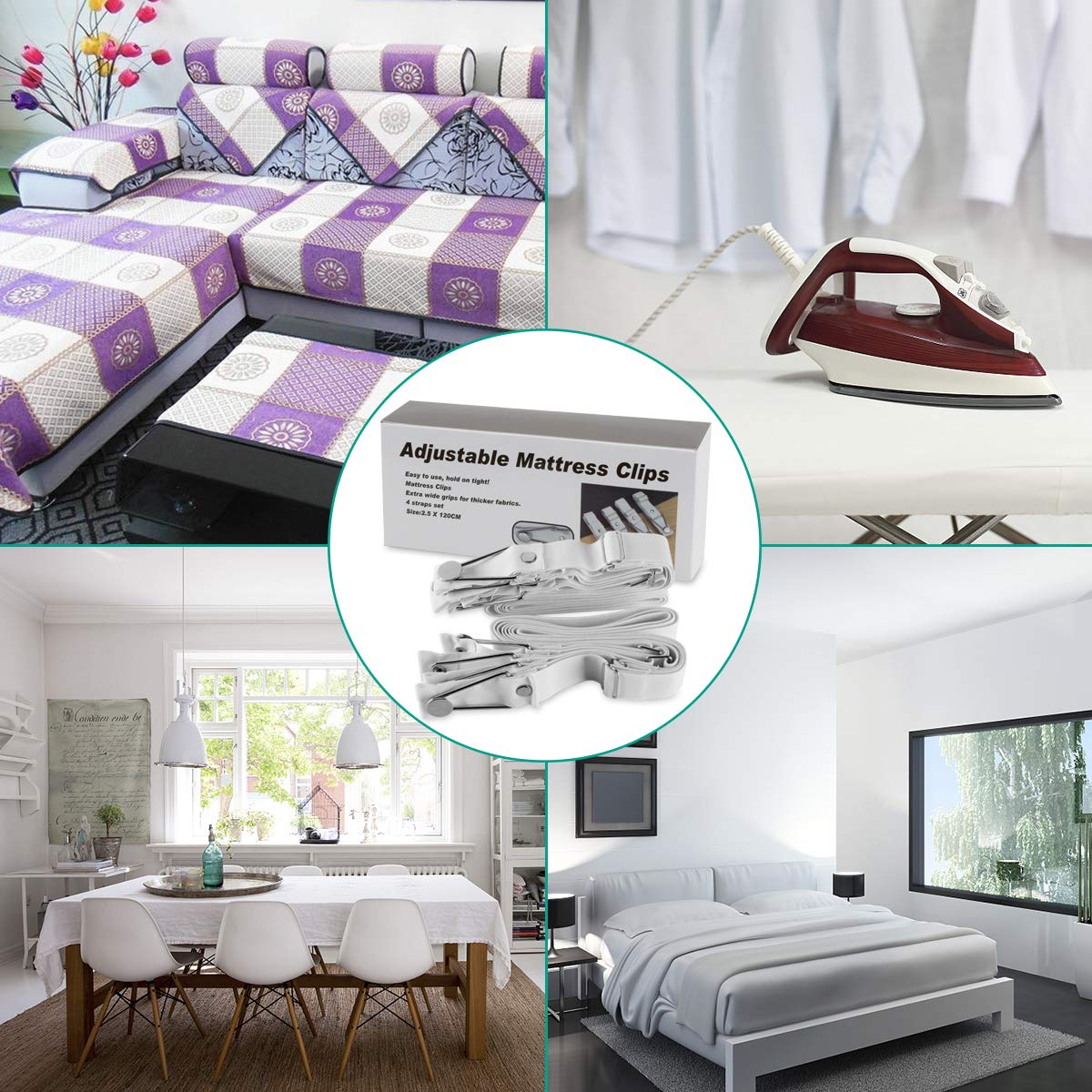 Bed Sheet Holder Straps- Adjustable Fitted Sheet Clips Bed Sheet Fastener Suspenders Elastic Gripper Holder Used For Bed Sheets,