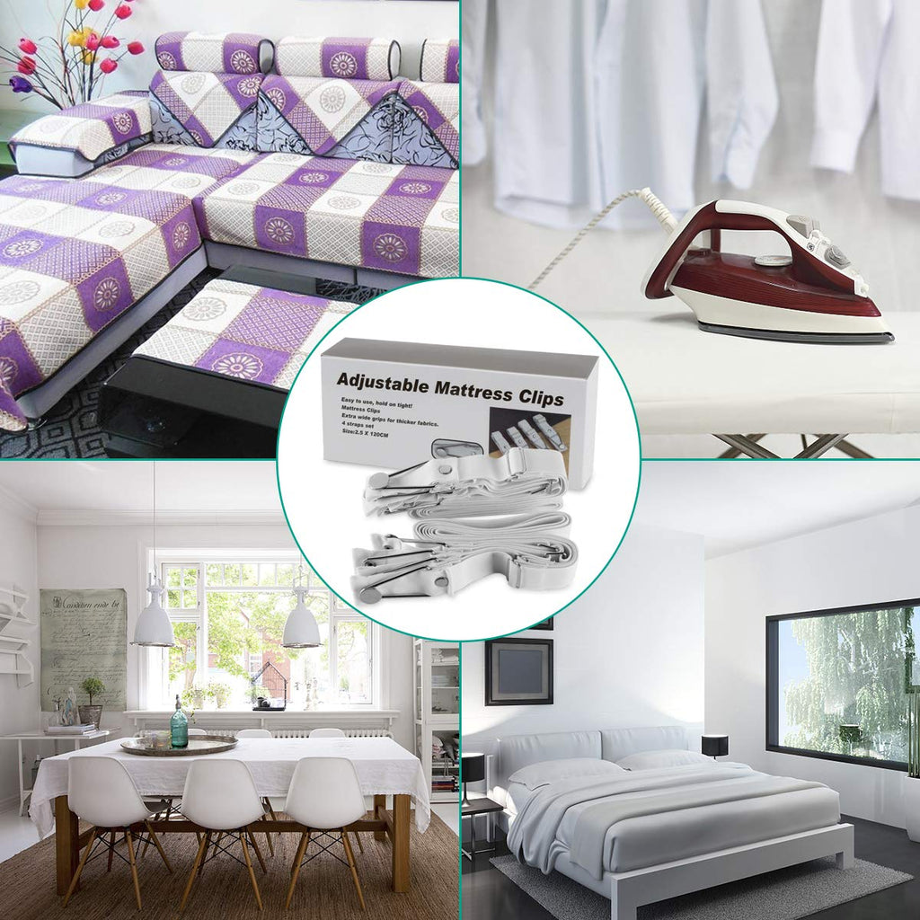Bed Sheet Holder Straps- Adjustable Fitted Sheet Clips Bed Sheet Fastener Suspenders Elastic Gripper Holder Used For Bed Sheets,