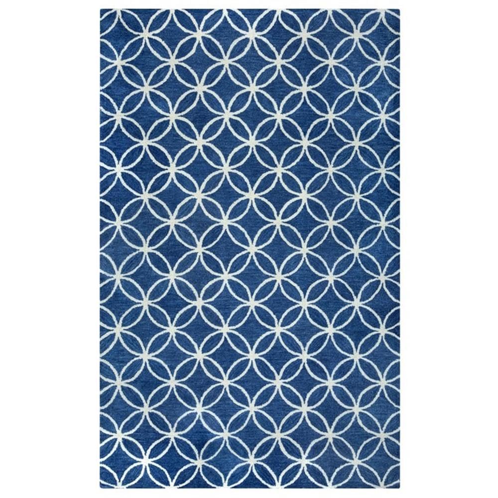 Rizzy Home Alora Decor Holland 9' X 12' Geometric Blue/Ivory Hand-Tufted Area Rug