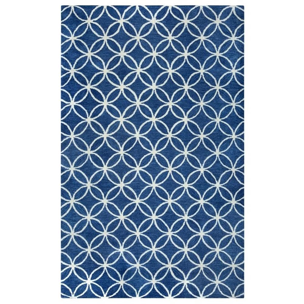 Alora Decor Holland 12' X 15' Geometric Blue/Ivory Hand-Tufted Area Rug