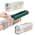 Ameble Wall Mounted Underwear Storage Box 3Pcs Punch Free Transparent 6 Grid Drawer Organiser for Bras Socks Neck Ties Scarves W