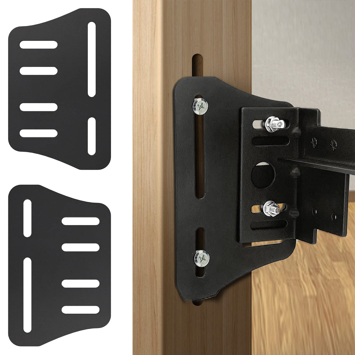 KOPKIO 2 PCS Bed Frame Brackets Adapter/Connector, Heavy Duty Bed Modification Plate Brackets for Headboard, Adjustable Bed Head