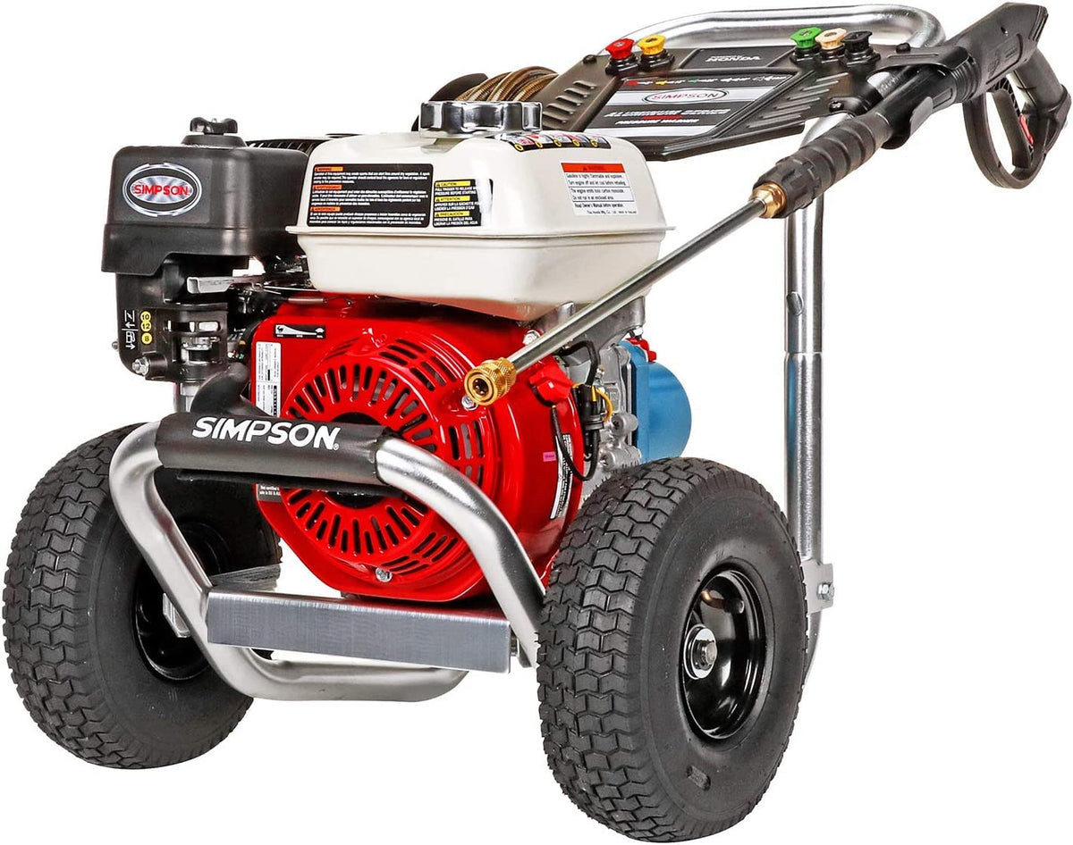 Simpson Cleaning Alh3228-S Aluminum Series 3400 Psi Gas Pressure Washer, 2.5 Gpm, Honda Gx200 Engine, Cat Triplex Pump, Includes