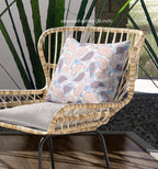HomeRoots Blue White Pink Broadcloth 20â€ Blue Pink Boho Paisley Indoor Outdoor Throw Pillow