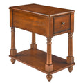 LEEMTORIG Set of 2 Solid Wood End Table Narrow Side Table with Drawer, Cherry Wood End Table Living Room, 13 W Slim Bedside Tabl
