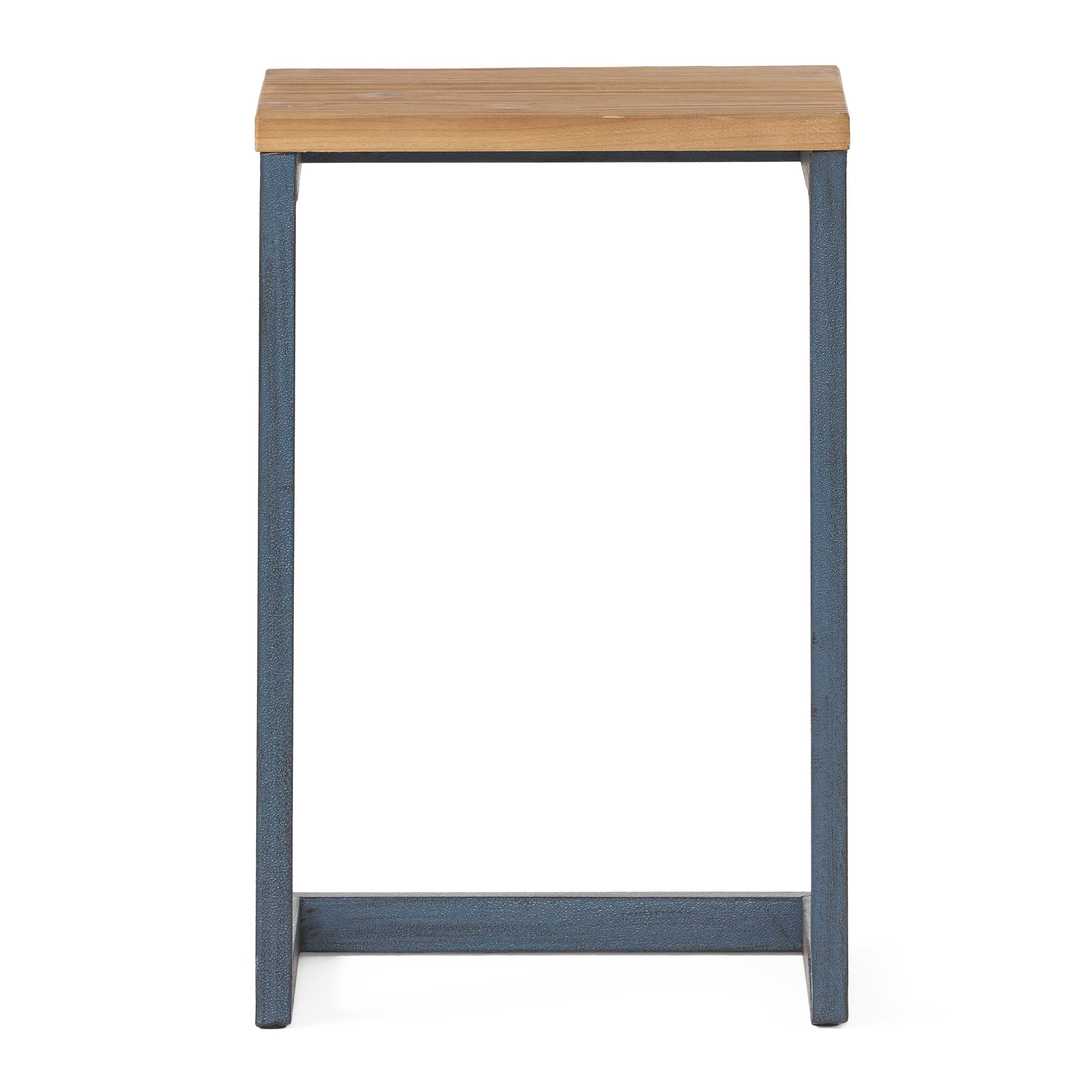 Christopher Knight Home Caspian Outdoor Firwood C Shaped Table, Antique Finish, Small, 10.25 In X 12.75 In X 19.5 In