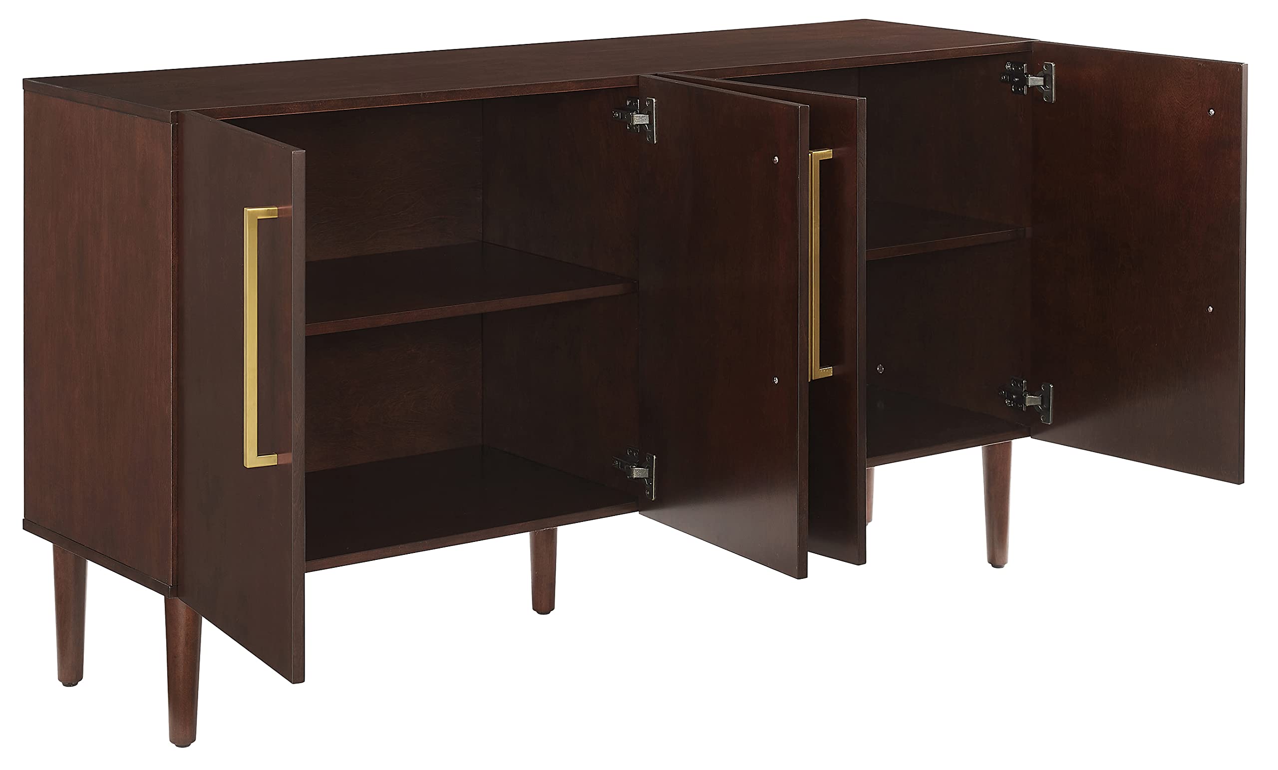 Crosley Furniture Everett Mid Century Sideboard Buffet Cabinet with Storage, Mahogany