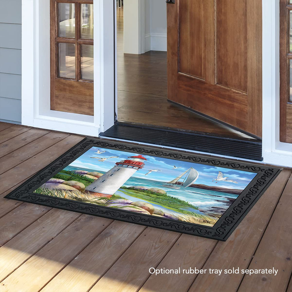 Briarwood Lane Coastal Lighthouse Summer Doormat Indoor Outdoor 30' X 18'
