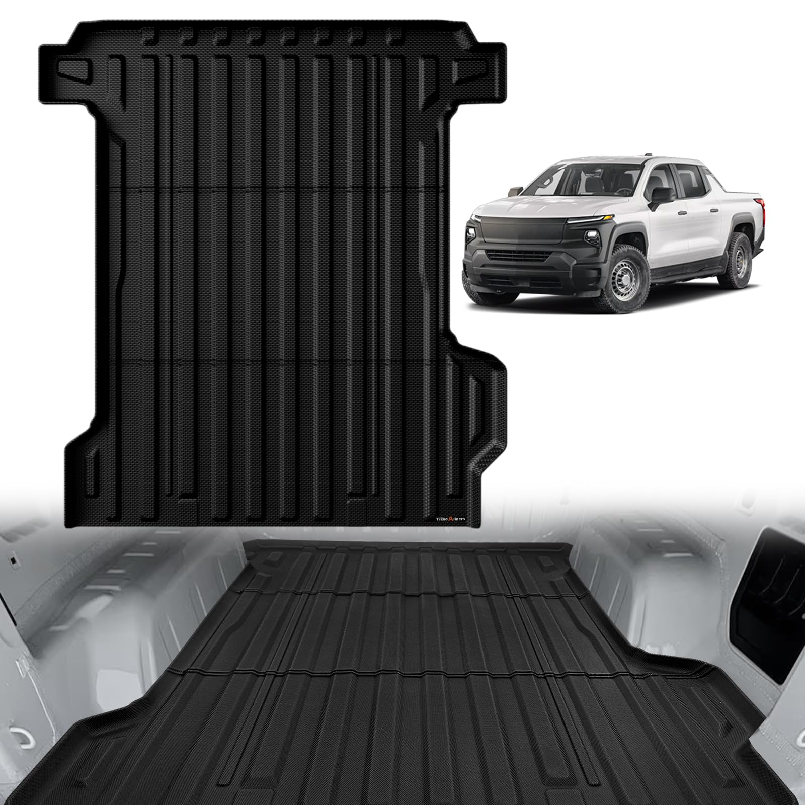 Triplealiners Truck Bed Mat Compatible With 2024 2025 Chevrolet Silverado Ev Wt Lt Version Accessories 5.9Ft Vehicle Bed Perfect