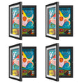 2 Pack Kids Art Frames, Kids Artwork Frames Changeable 8 x10.5 with Mat and 9 x12 Without Mat, Black Front Opening Children Pict