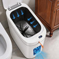 3.5 Gallon Automatic Bathroom Trash Can with Lid, Small Slim Smart Motion Sensor Garbage Bin with Auto Bag Suction & OnePull Se