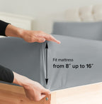 Twin Xl Size Fitted Bed Sheet - Hotel Luxury Single Fitted Bottom Sheet Only - Fits Mattress Between 8 To 16 Inches - Deep Pockets, Extra Soft & Wrinkle Free - Comfy Breathable & Cooling - Steel Blue
