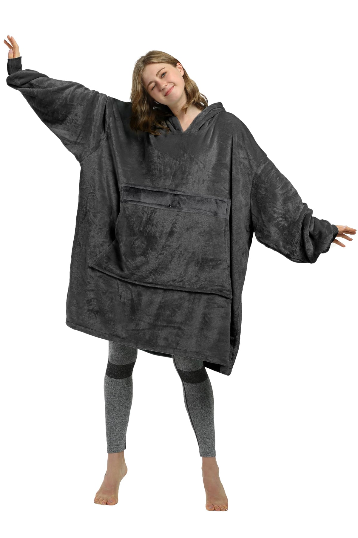Catalonia Oversized Blanket Hoodie Sweatshirt, Lavender Wearable Fleece Pullover, Gift For Adults Men Women