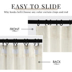 Miulee 96 Inches Long Natural Linen Curtains 2 Panels, Pinch Pleated Hooks Thick Linen Textured Window Drapes For Bedroom Living Room Back Tab Semi Sheer Light Filtering Neutral Farmhouse Cream Ivory