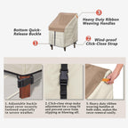 Porch Shield Patio Stackable Chair Covers - Waterproof Outdoor Stack Of Chair Cover - 27W X 33D X 46H Inch, Light Tan & Khaki