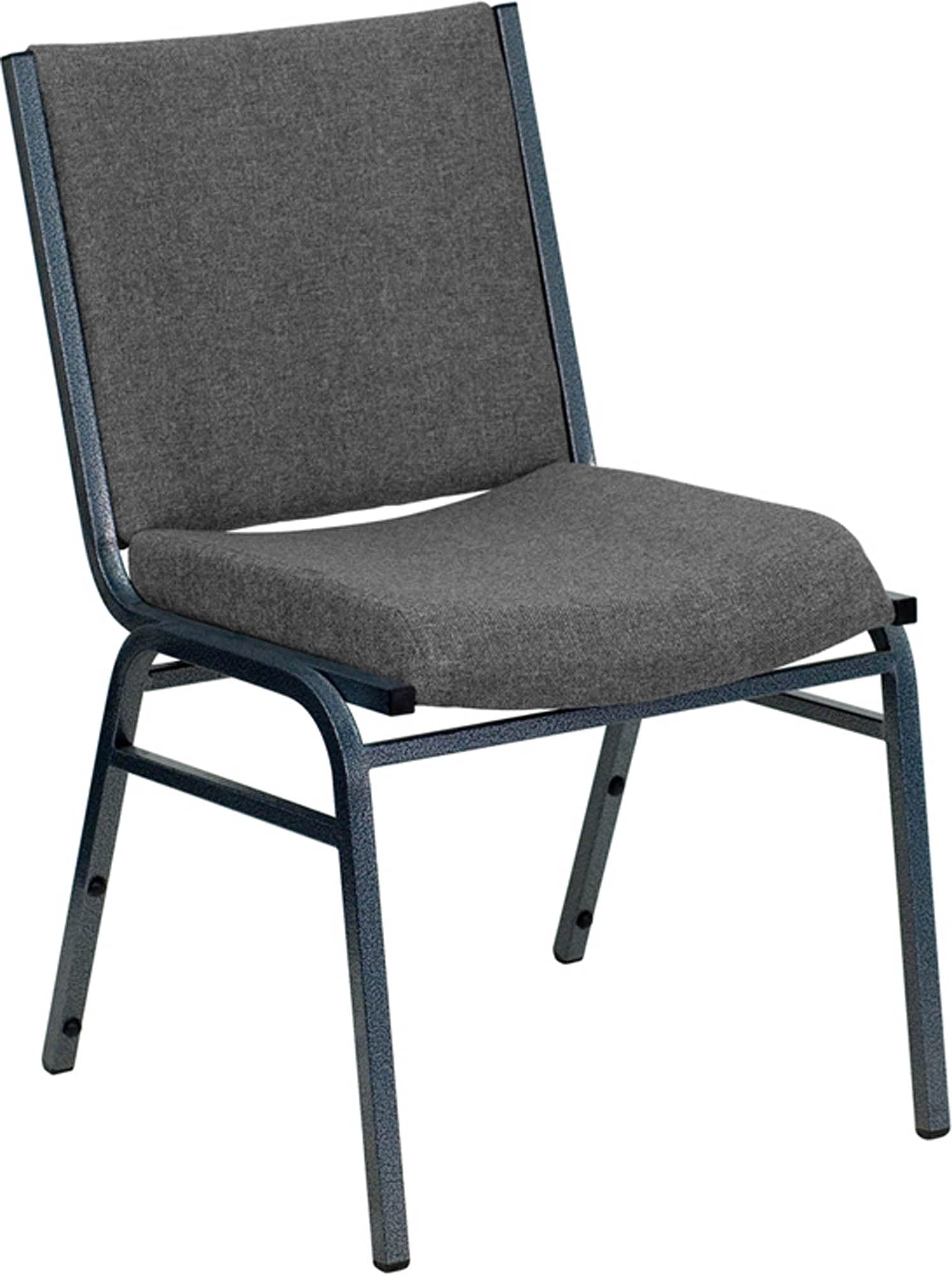 Flash Furniture Hercules Series Heavy Duty Gray Fabric Stack Chair With Ganging Bracket