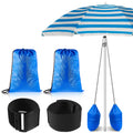 Summer Large Canopy Sand Bags Blue Sand Bags Weights Portable Weights For Canopy Legs Beach Umbrella Sand Bag Heavy Duty Sandbag For Tent Outdoor Instant Canopies Holiday Supplies (2 Pieces)