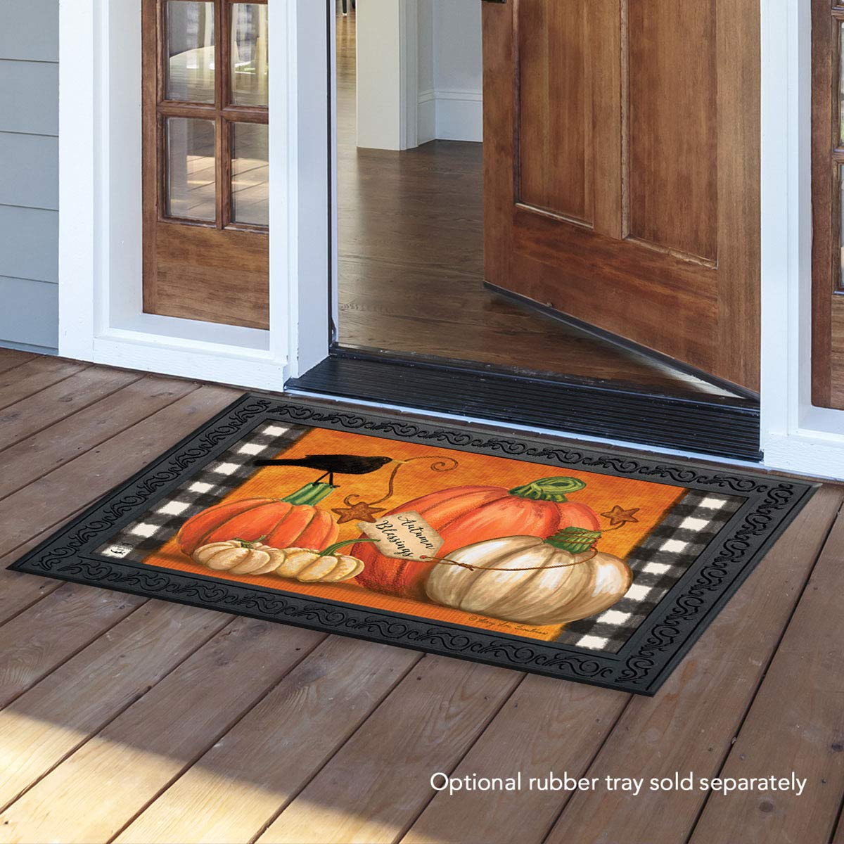 Briarwood Lane Rustic Pumpkins Fall Doormat Primitive Crow Indoor/Outdoor 30' X 18'