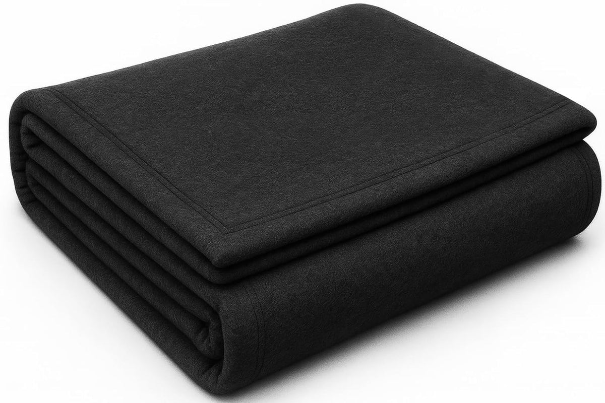 WONDERLOOK Wool Relief Blanket for Winter Single Bed Full Size for Donation and Gift Purpose Black  Pack of 1 (A), Reversible