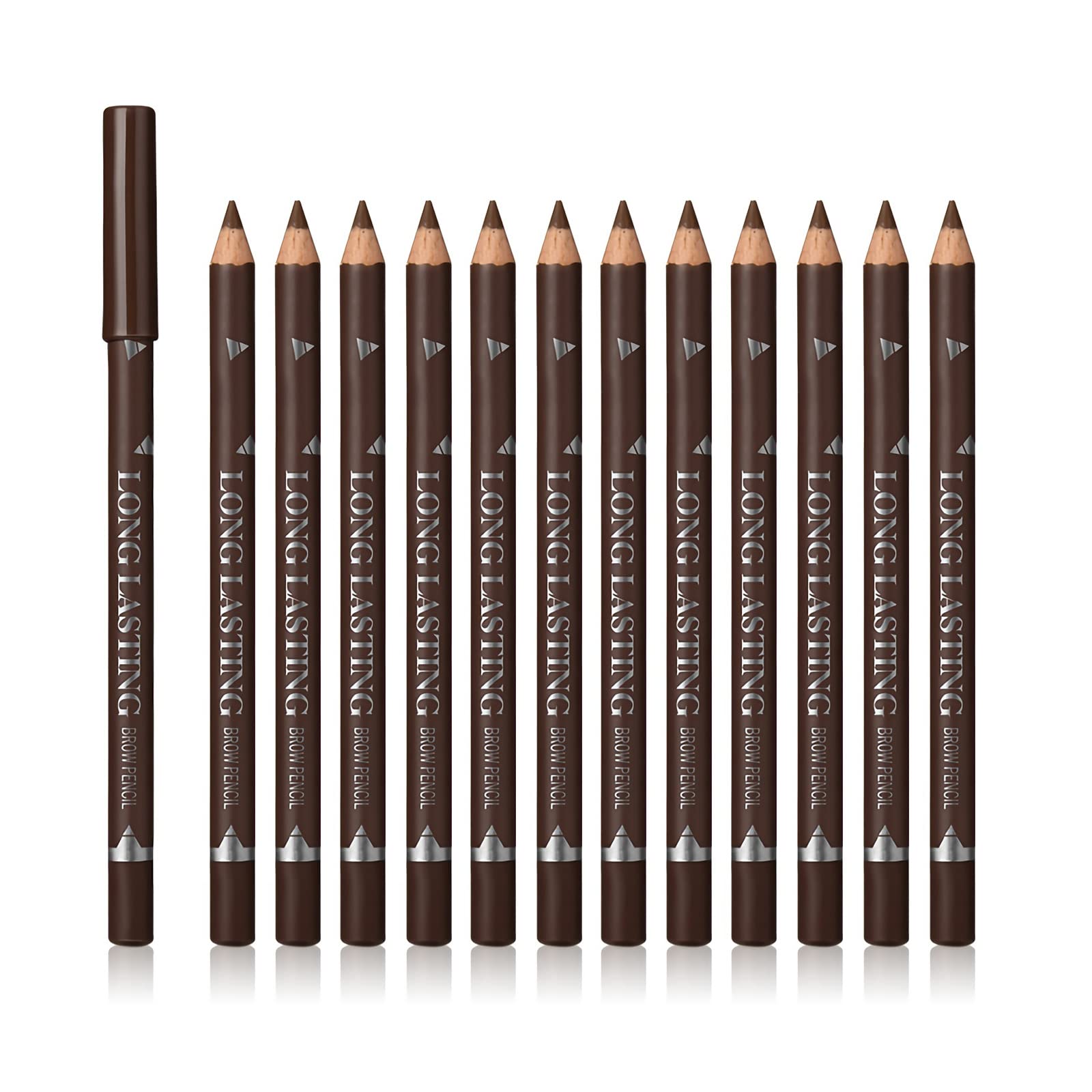 Sumeitang 12 Pcs Brown Eyebrow Pencil Eyeliner Set, Waterproof Eye Brow Pencil, Easy To Color, Long Lasting Eye Liner Gel Pen, W