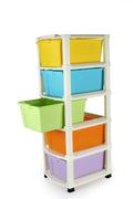 Shreejiih Modular Drawer System 5Xl Multipurpose Stomo Multicolor Plastic Storage 5 Layer/Tier Best Gift Option And Extra Large 