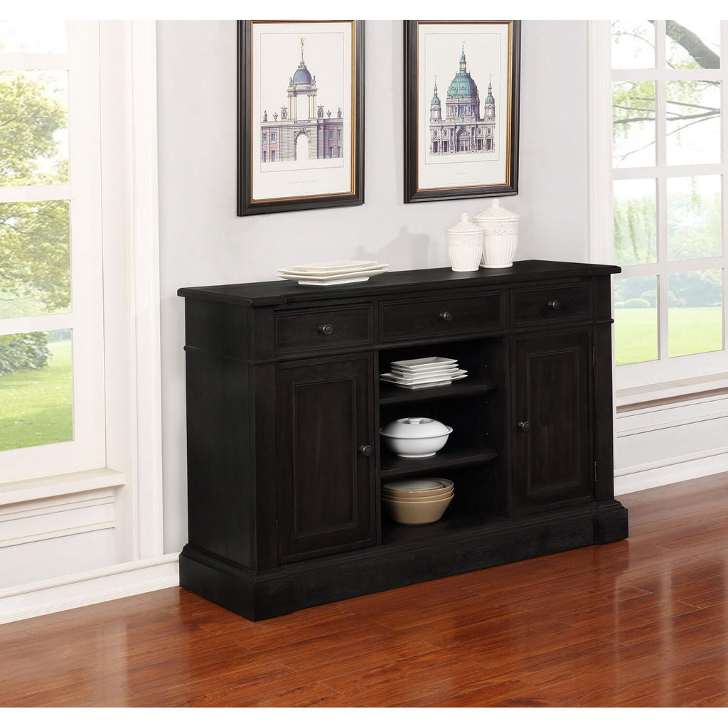 Coaster Home Furnishings Phelps 2-Door Rectangular Antique Noir Server, 39" H x 58" W x 18" D, Brown, 121235