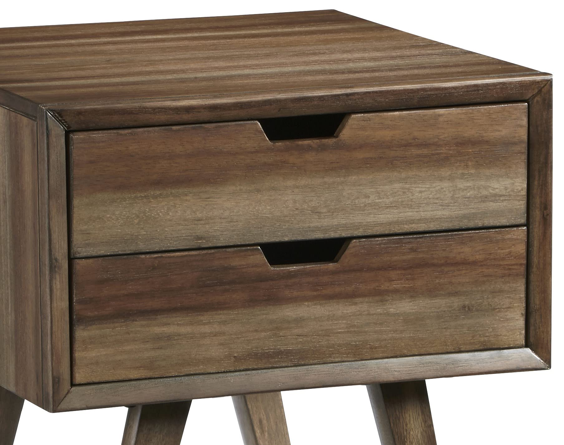 Progressive Furniture Bungalow End Table with Drawers, Brown/Caramel