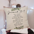 Bible Verse Throw Pillow Cover Cushion Case, Blessing Gift, Scripture Art, Scripture Sayings, Bible Quote, Jeremiah 29:11, Churc