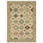 HomeRoots 509198 8 x 11 ft. Oriental Power Loom Stain Resistant Area Rug with Fringe Multi Color