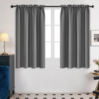 Deconovo Soild Rod Pocket Blackout Curtains, Light Grey, 42W X 54L