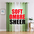 G2000 Sheer Curtains & Drapes 84 Inches Long Green and White Ombre Curtains for Bedroom Living Room Window Curtains Light Filter
