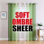 G2000 Sheer Curtains & Drapes 84 Inches Long Green and White Ombre Curtains for Bedroom Living Room Window Curtains Light Filter
