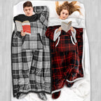 Pavilia Sherpa Blanket With Sleeves And Foot Pocket Women Men Adults, Fleece Wearable Blanket Sleeved Throw Wrap, Thick Hug Slee