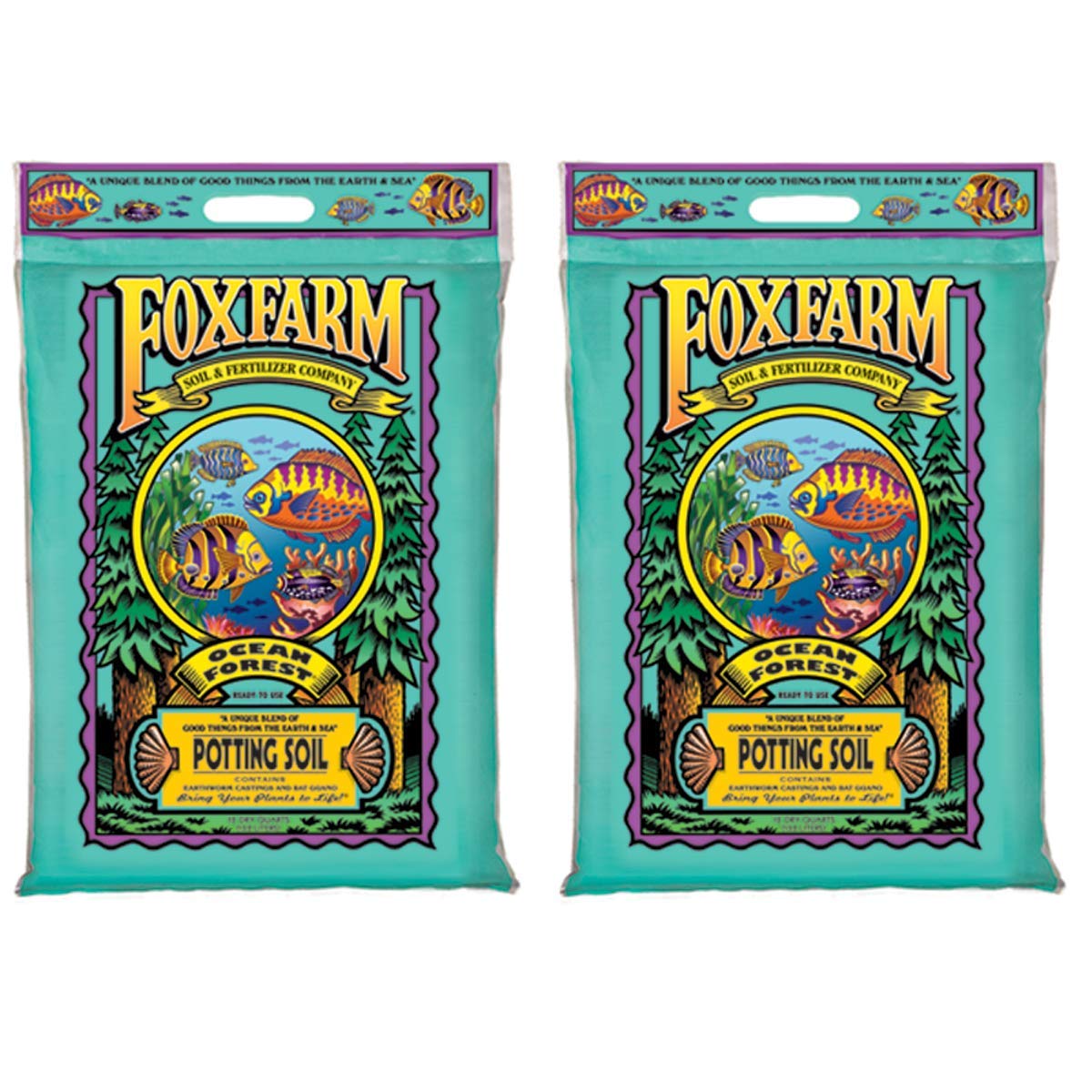 Foxfarm Fx14053 Ocean Forest Plant Garden Ph Adjusted 12 Quarts Potting Soil Blend Mix For Containerized Plants, 11.9 Pound Bag