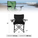 Travel Chair C-Series Rider Chair, Foldable And Portable Camping Chair, Black