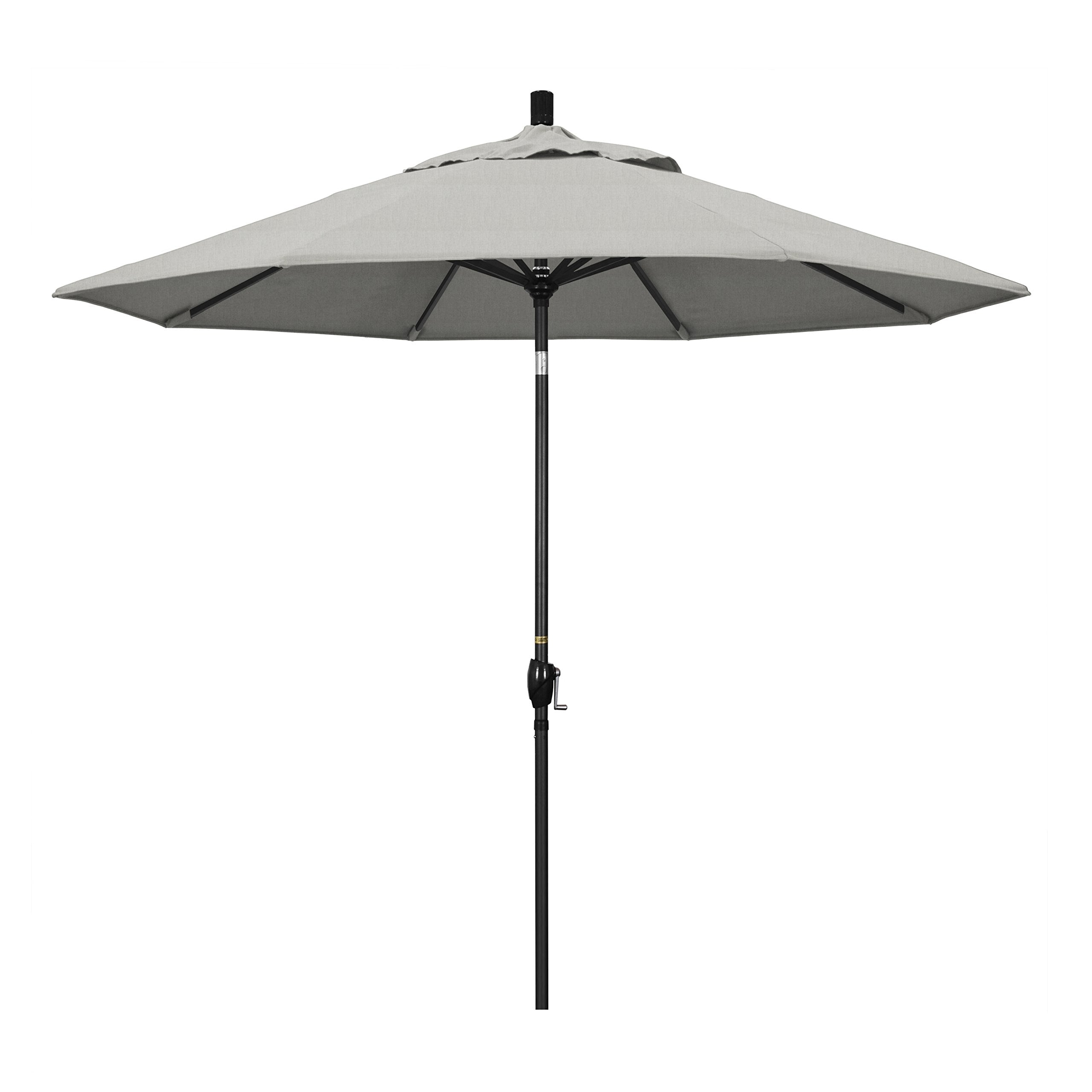 California Umbrella Gspt908302-5402 9' Round Aluminum Market, Crank Lift, Push Button Tilt, Black Pole, Sunbrella Granite Patio