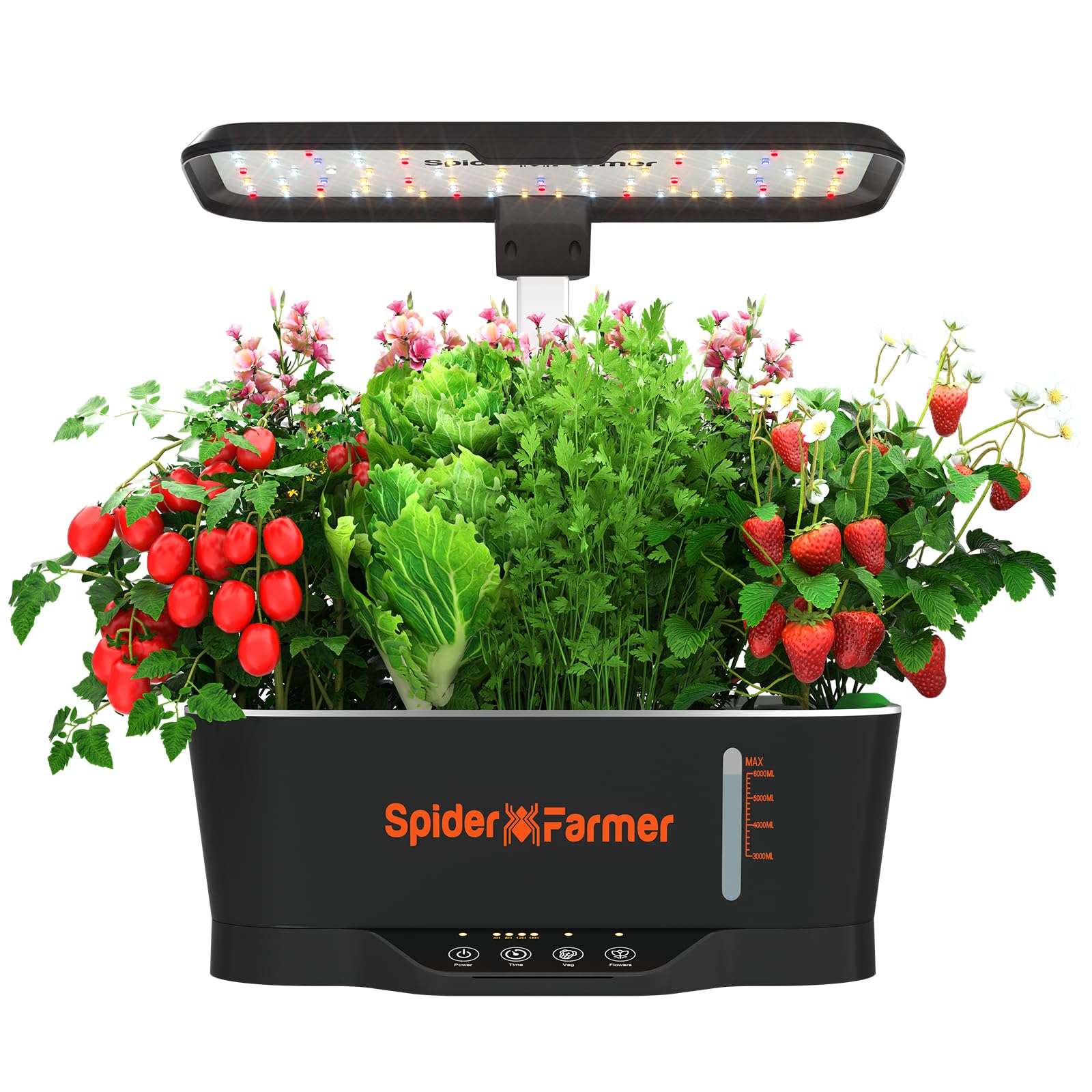 Spider Farmer Indoor Garden Hydroponics Growing System: 12 Pods Plant Germination Kit Herb Garden Kit Growth Lamp Countertop Wit