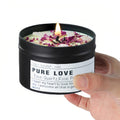 Crystal Candle, Healing Energy Protection Gift, Mindful Intentions, Best Friend, Mothers Birthday Gift.(Pure Love)