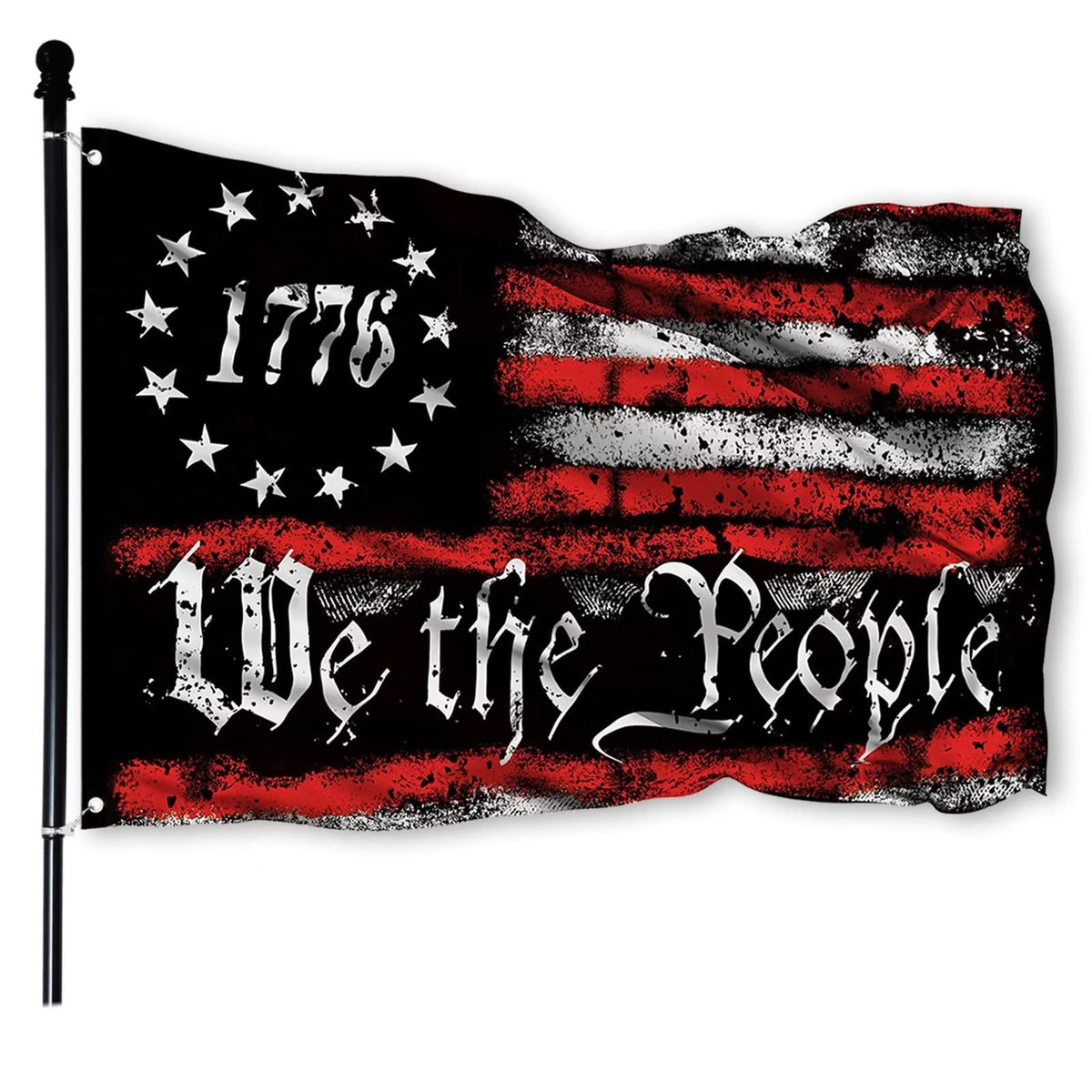 Fulaismgs We The People 1776 Flag Double Sided 3X5 Outdoor Betsy Ross 13 Star American Rebel Constitution Flags Indoor Garden De