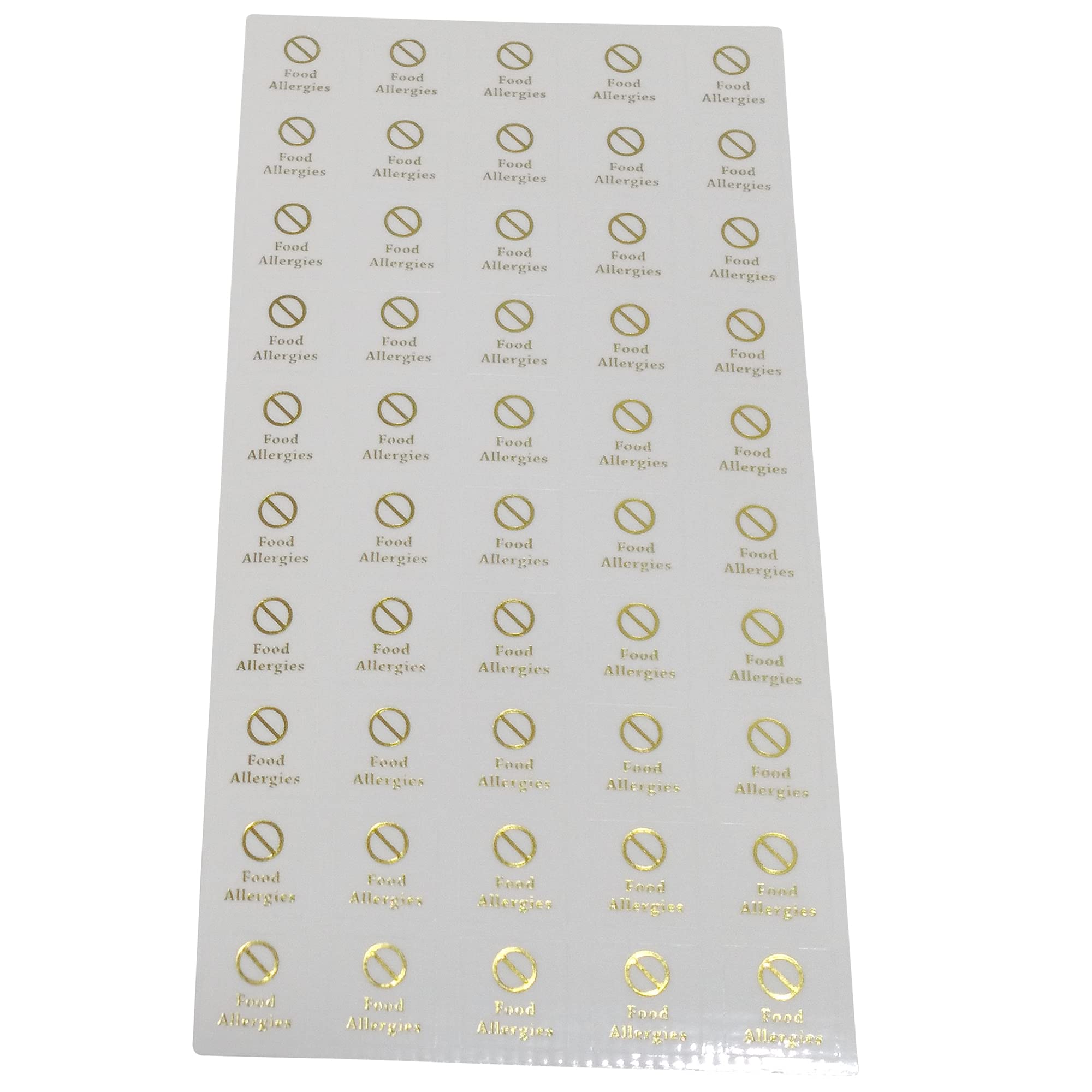 Food Allergies Slash Meal Stickers For Place Cards (Clear With Gold Icon) By Savor The Memories