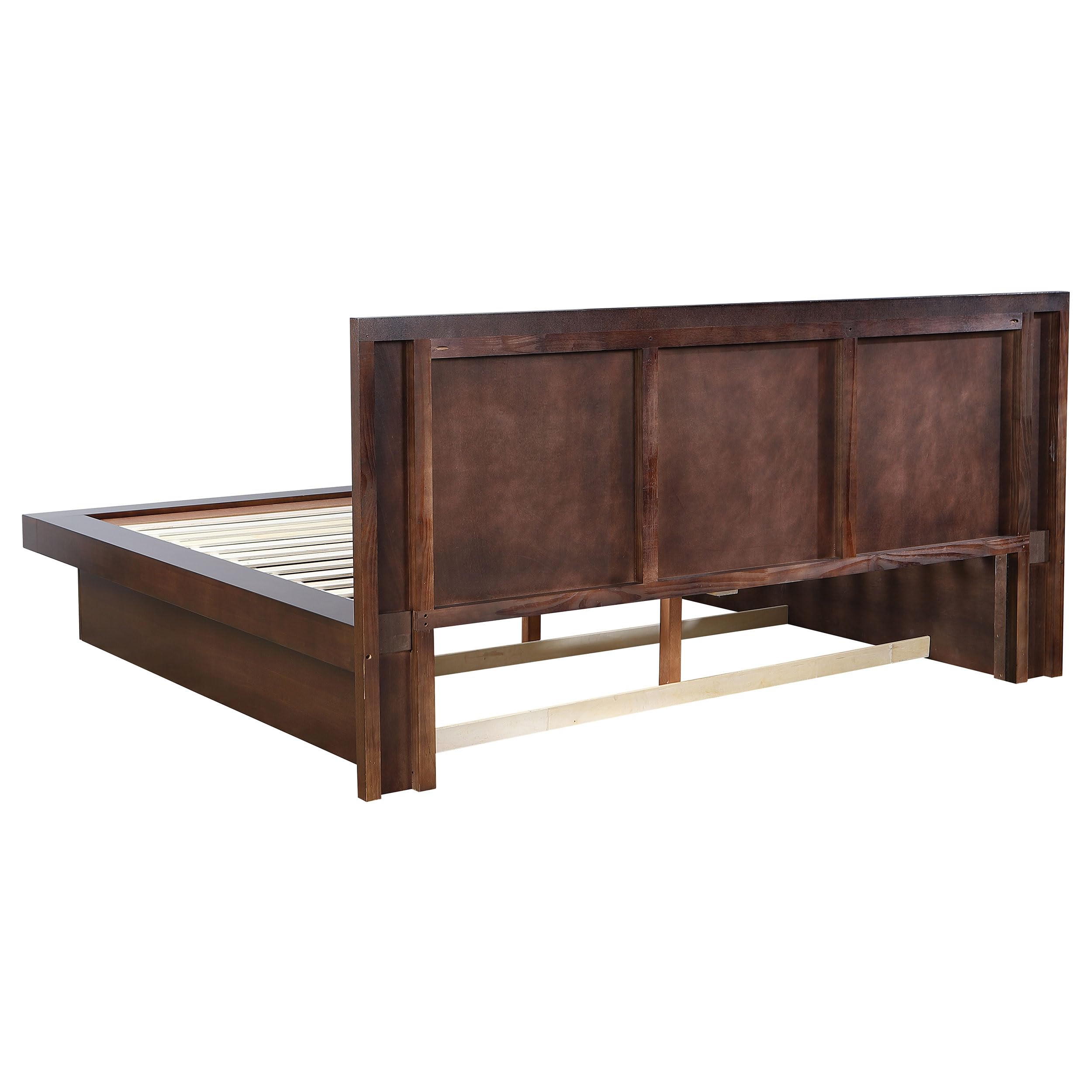 Coaster Home Furnishings Jessica Contemporary 5-Piece Bedroom Set Eastern King Size LED Panel Bed Frame 43-inch Headboard Cappuccino 200711KE-S5