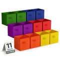 Sorbus 11 Inch Storage Bins - Sturdy Collapsible Fabric Storage Cubes with Handle - 12 Foldable Baskets for Organizing Clothes, 