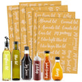 Talented Kitchen 132 White Cursive Font Oil And Vinegar Labels For Bottles, Clear Preprinted Condiment Labels For Squeeze Dispen