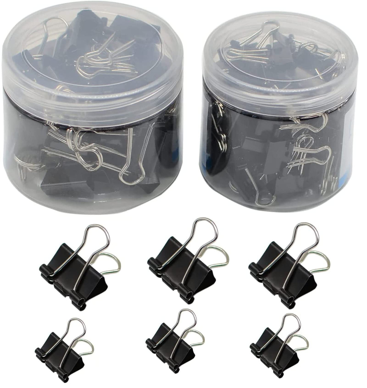 100 Pcs Black Small Binder Clips 2 Size Paper Clamps For Office Work School And Home Supplies (2 Size-100Pcs)