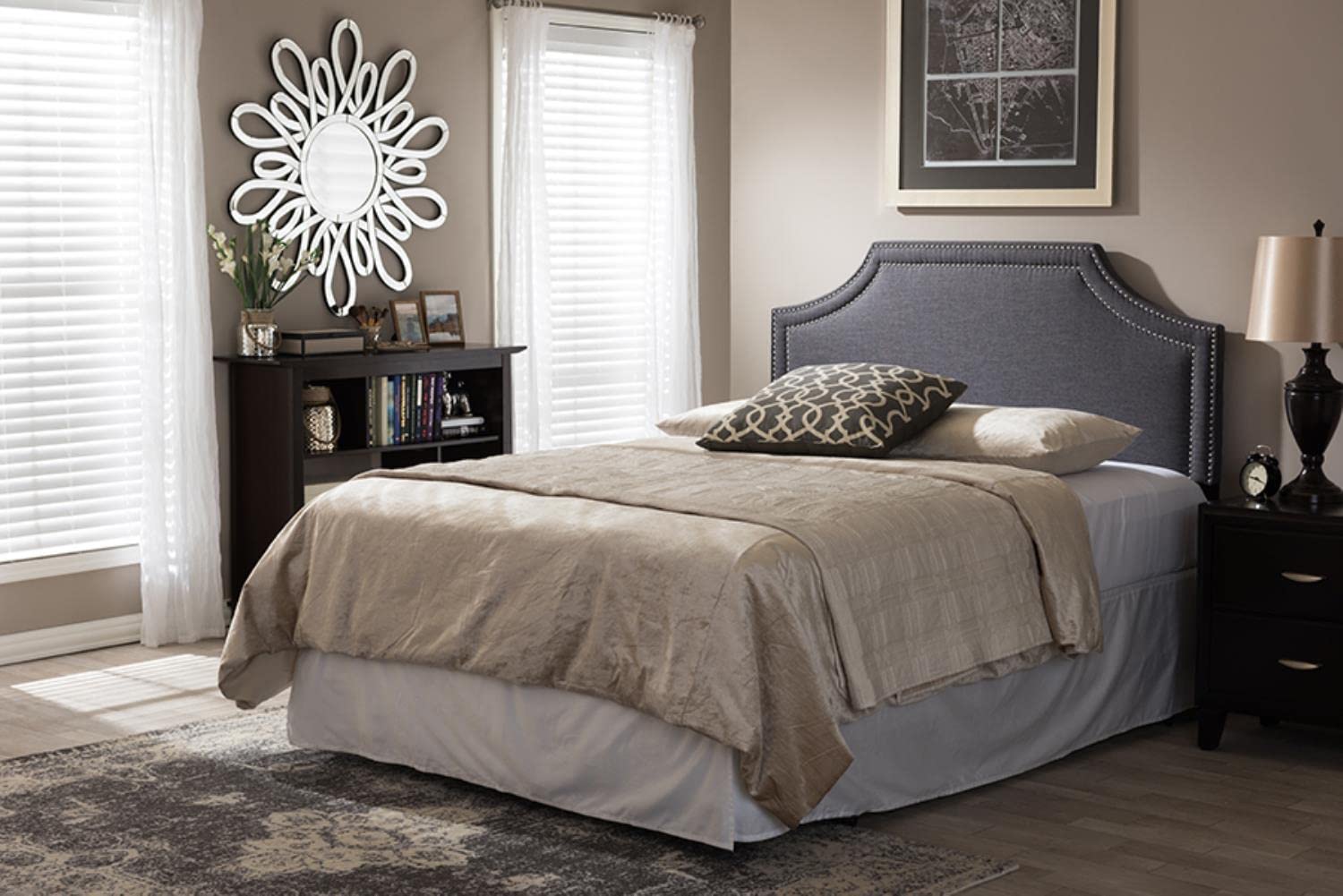 Baxton Studio Avignon Headboard Grey/Queen