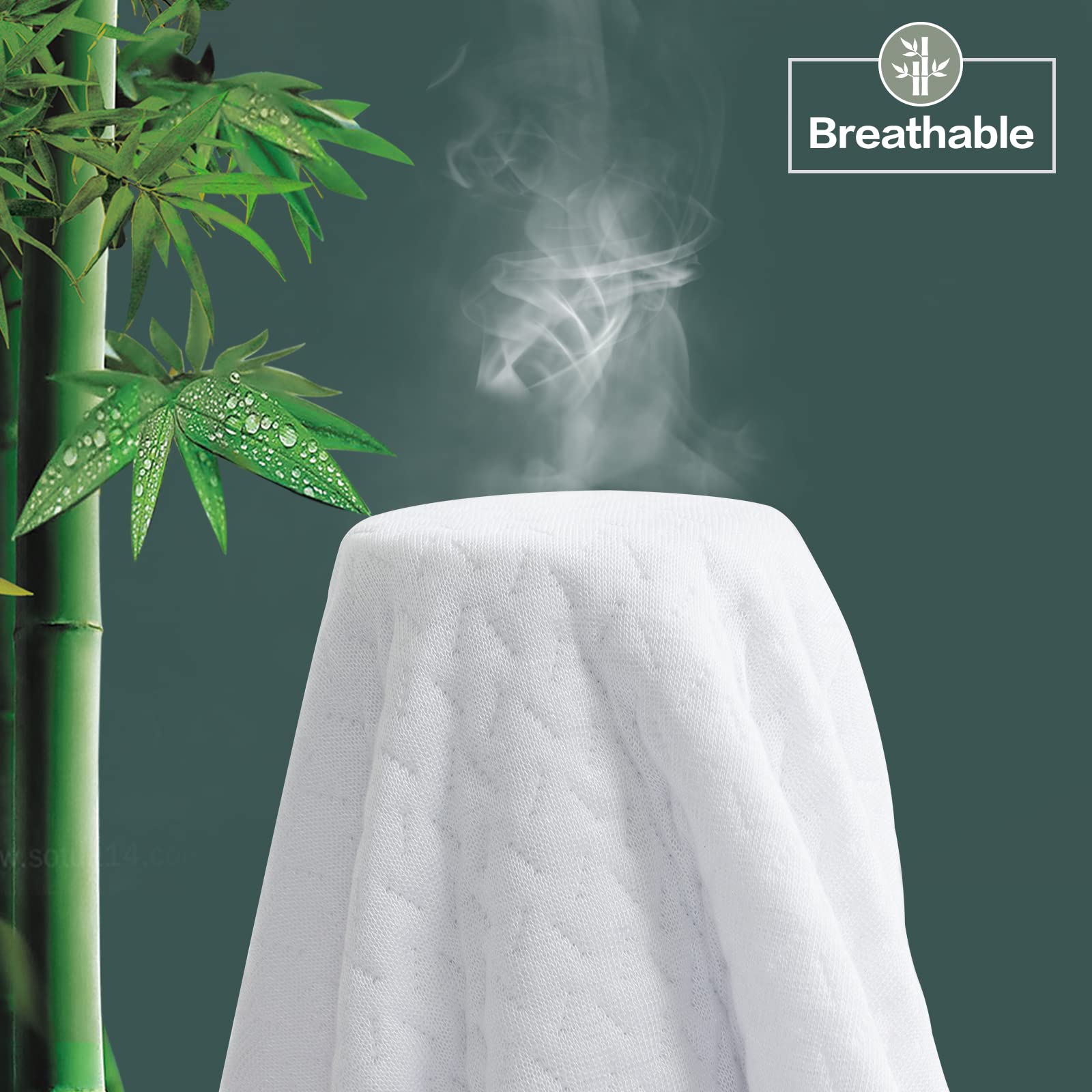 Tastelife 100% Waterproof California King Mattress Protector, Breathable Cooling 3D Air Fabric Mattress Cover Smooth Soft Noisel