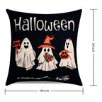 Hongsome Ghost Halloween Decor-Throw Pillow Covers 18X18In Set Of 4,Spooky Gothic Linen Pillow Case For Couch Fall Christmas Hol