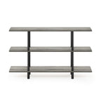 Furinno Turn-N-Tube 3-Tier Wide Display Shelf, French Oak Grey/Black